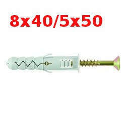 Kołek zwykły 8x40mm z wkrętem 4x50mm